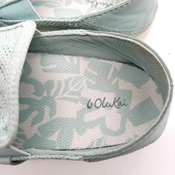 Olukai Pehuea Shoes Womens 9 EUR 39 Aqua Slip On Sneaker Mesh Comfort - Picture 8 of 8